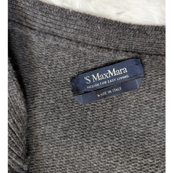 'S Max Mara Wool Cardigan Gray Medium - Picture 8 of 13